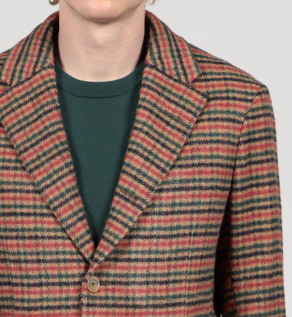 TOMORROWLAND MENS「シルクガンクラブチェック シングルブレステッド2Bジャケット」|テーラードジャケット|