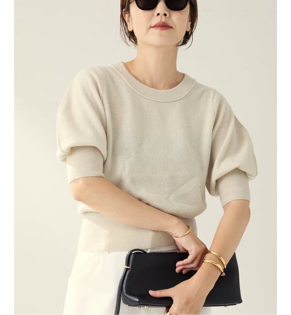 Plage「R&rsquo;IAM ハーフスリーブパフニット」|ニット・セーター|