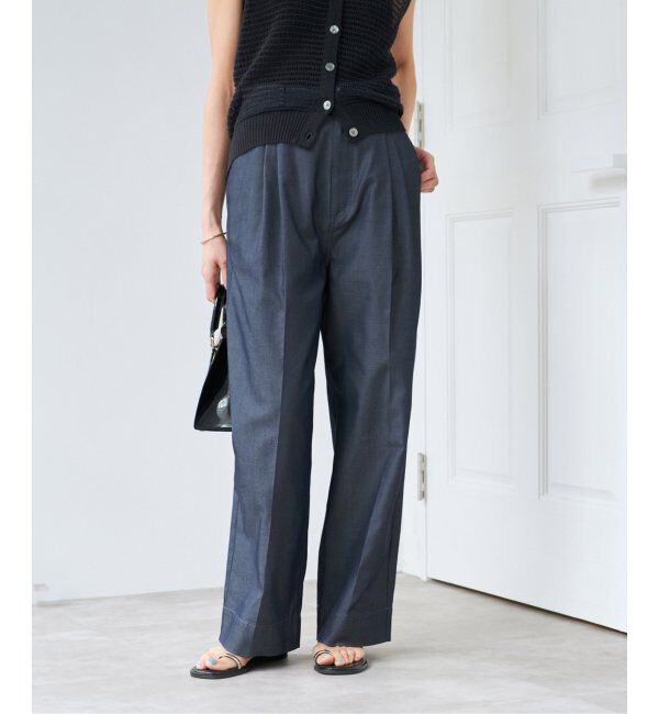 IENA「《WEB限定/追加》デニムスラックス」|デニム|ブルー A