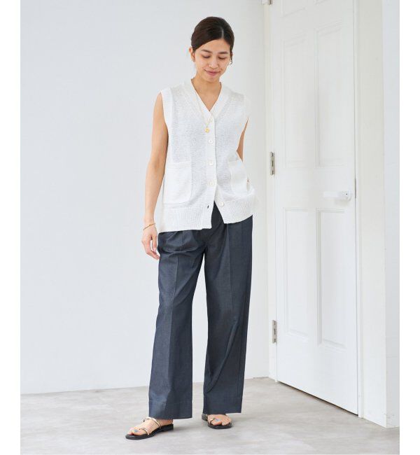 IENA「《WEB限定/追加》デニムスラックス」|デニム|