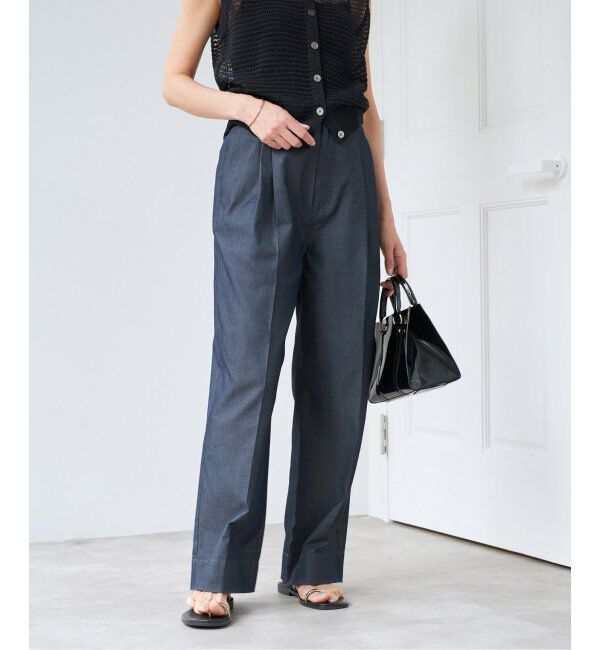 IENA「《WEB限定/追加》デニムスラックス」|デニム|