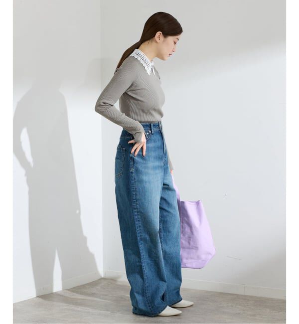 IENA「《追加予約》レース襟 RIBホールガーメントプルオーバー」|ニット・セーター|