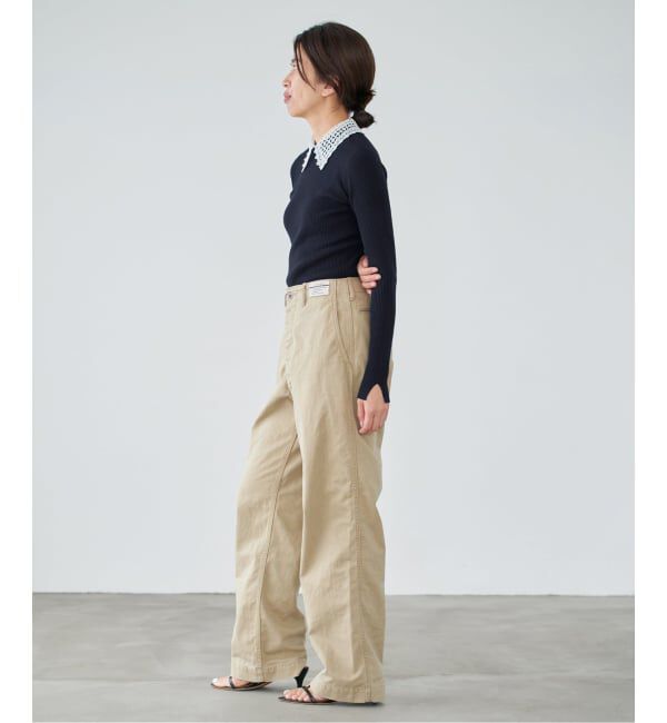 IENA「《追加予約》レース襟 RIBホールガーメントプルオーバー」|ニット・セーター|