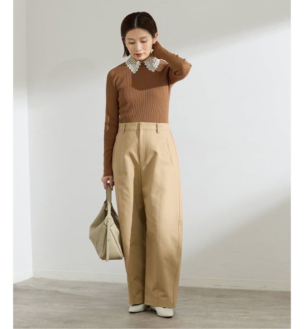 IENA「《追加予約》レース襟 RIBホールガーメントプルオーバー」|ニット・セーター|