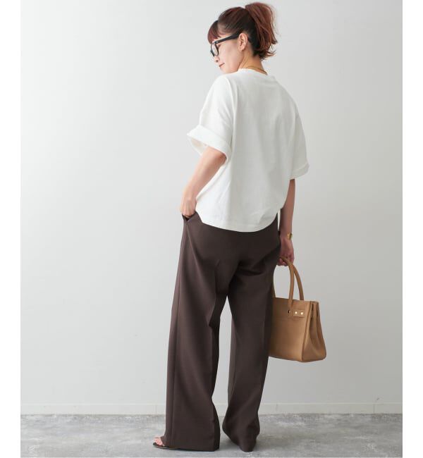 Spick and Span「《追加》ダブルクロスツータックパンツ」|スラックス|