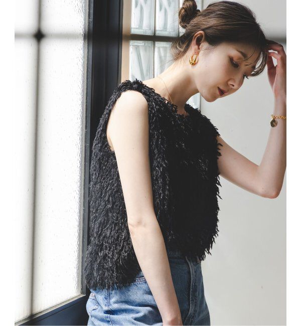 NOBLE「《追加》【洗える】フェザーヤーンタンクトッププルオーバー2」|シャツ・ブラウス|