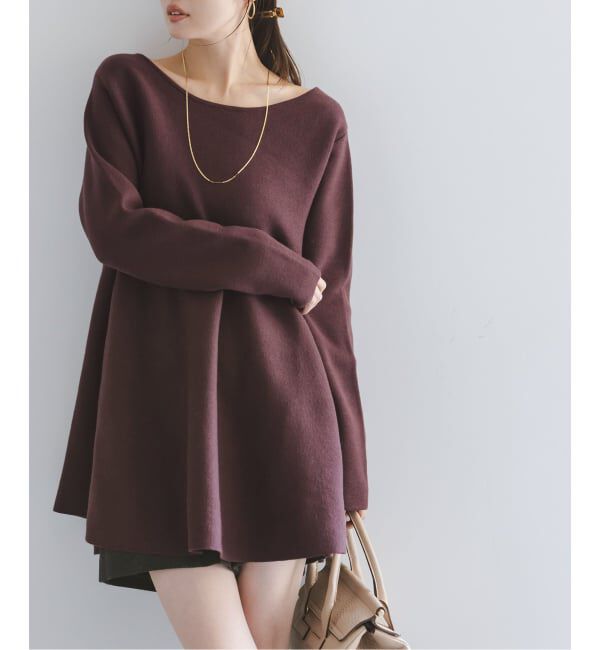 NOBLE「《追加》テントライン フレアニット」|ニット・セーター|ブラウン