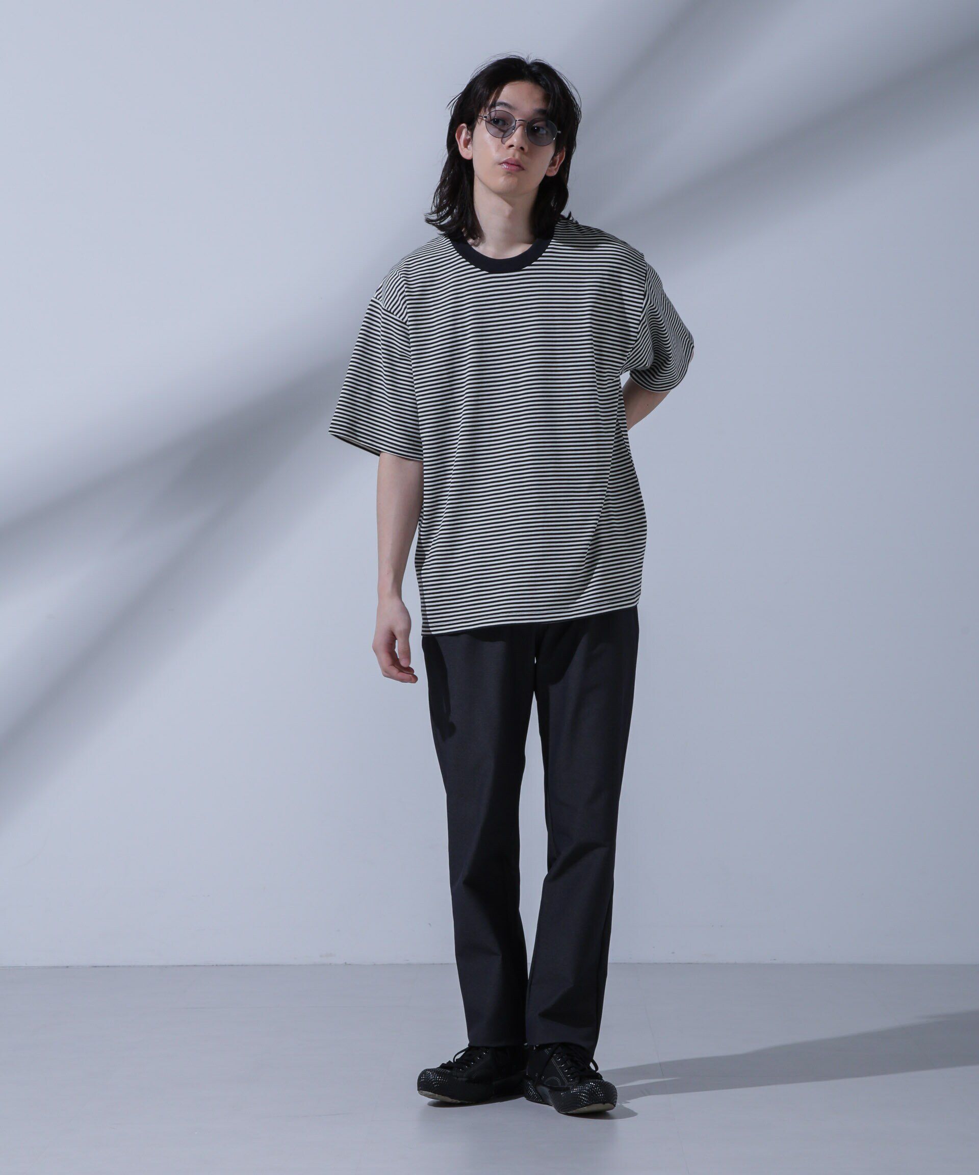 nano･universe「Anti Soaked(R)  汗染み防止 ボーダークルーネックTシャツ」|Tシャツ・カットソー|