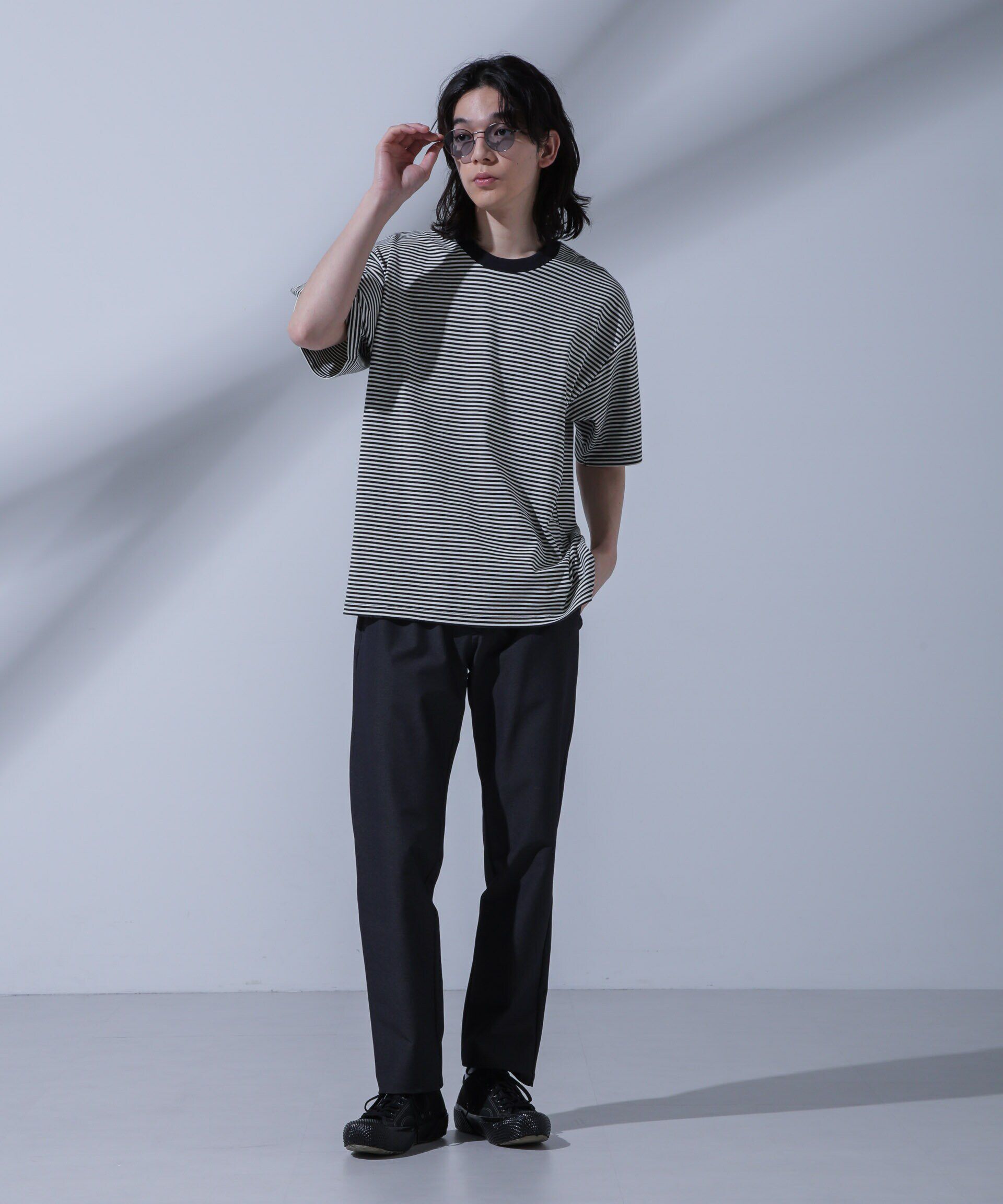 nano･universe「Anti Soaked(R)  汗染み防止 ボーダークルーネックTシャツ」|Tシャツ・カットソー|