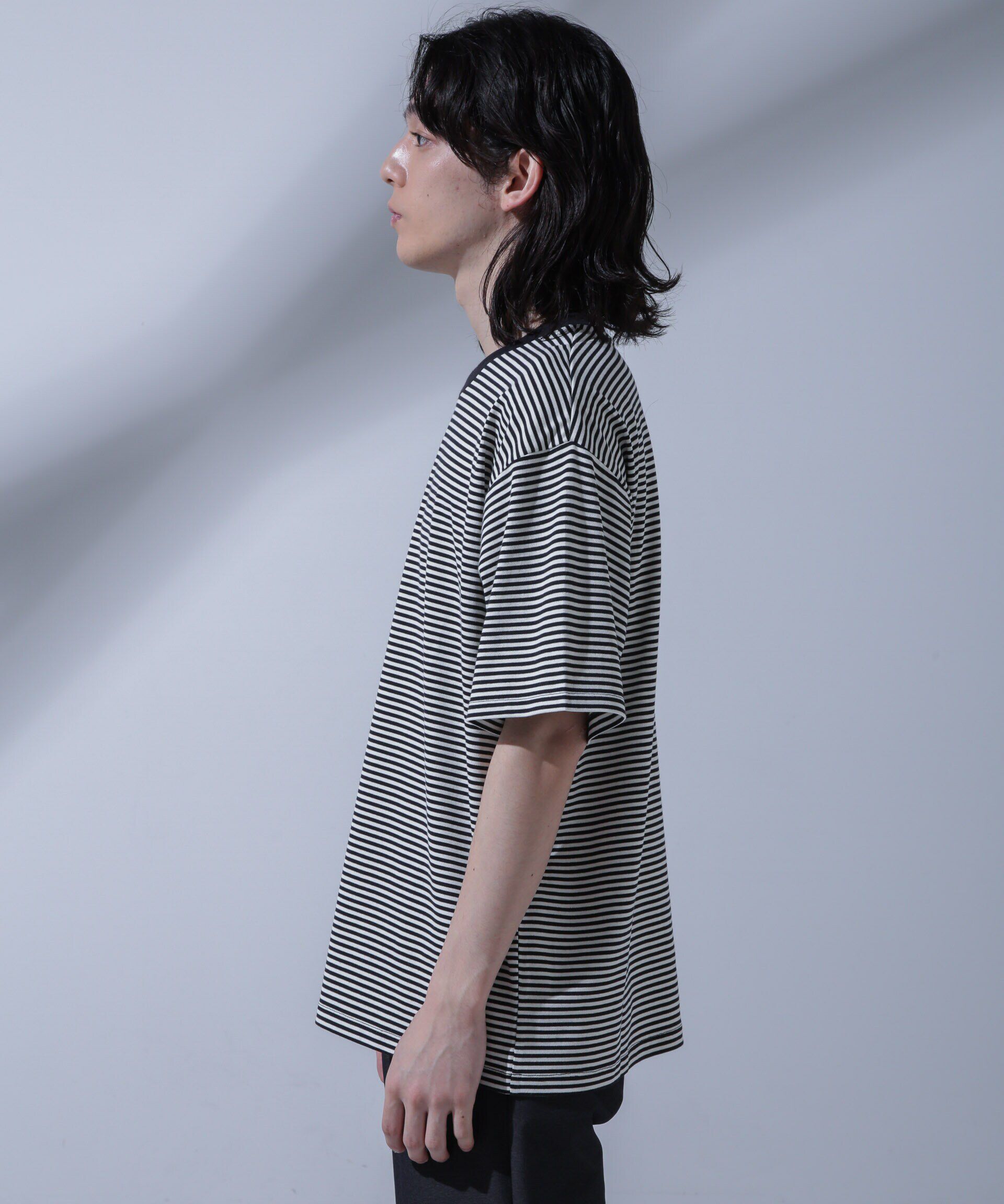 nano･universe「Anti Soaked(R)  汗染み防止 ボーダークルーネックTシャツ」|Tシャツ・カットソー|