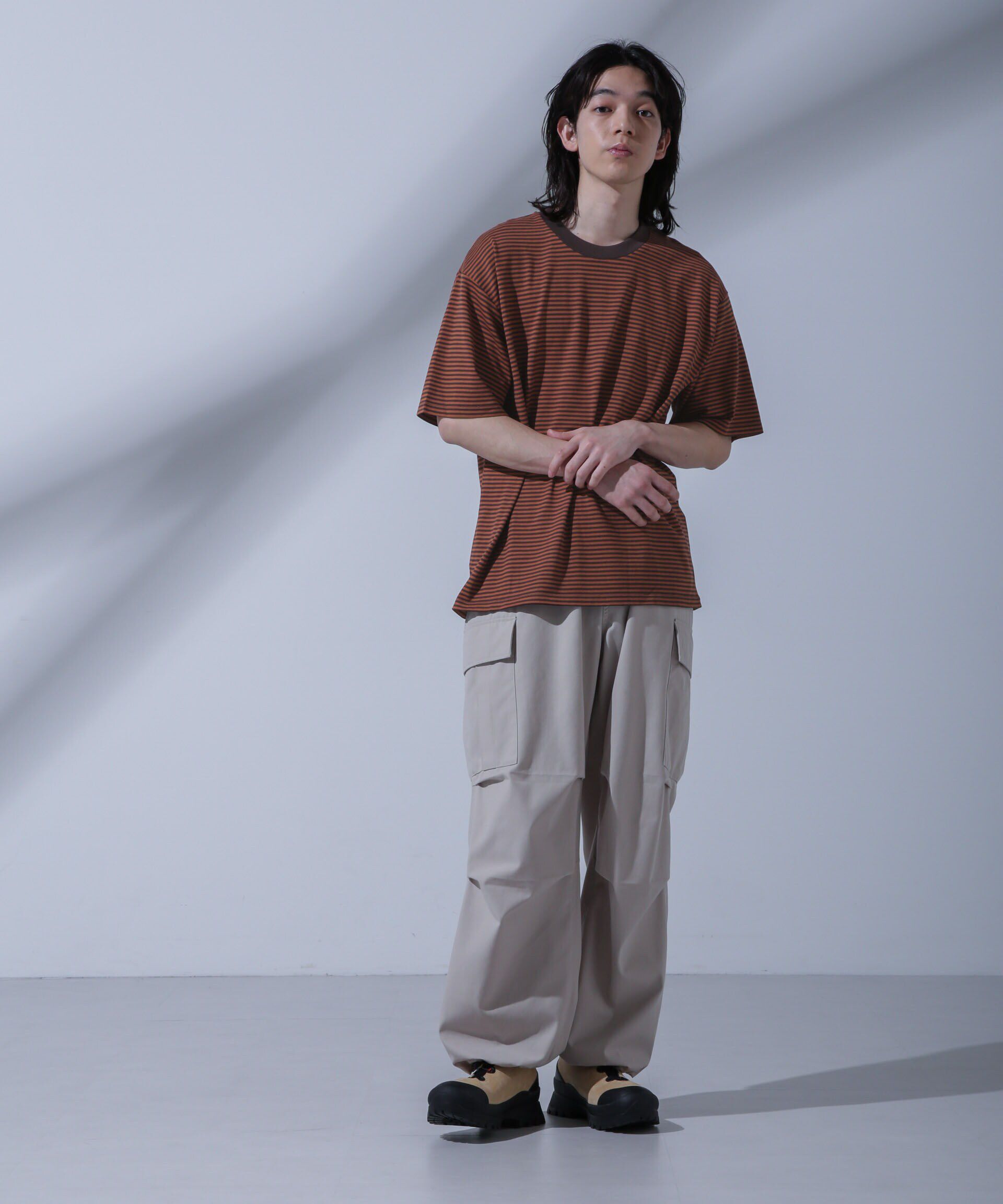 nano･universe「Anti Soaked(R)  汗染み防止 ボーダークルーネックTシャツ」|Tシャツ・カットソー|