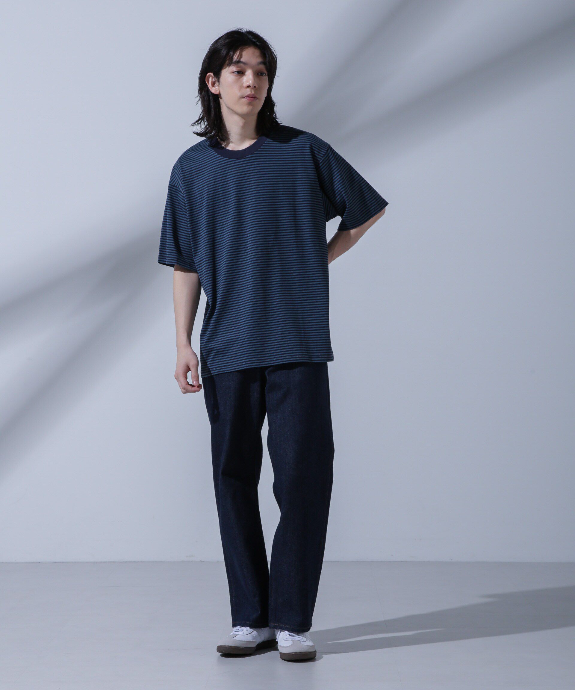 nano･universe「Anti Soaked(R)  汗染み防止 ボーダークルーネックTシャツ」|Tシャツ・カットソー|