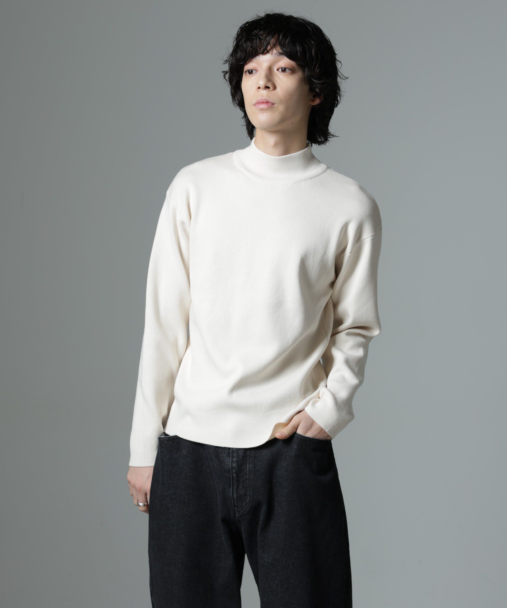 nano･universe「「MC」coveross(R)TECH WARM モックネックリブニット」|ニット・セーター|