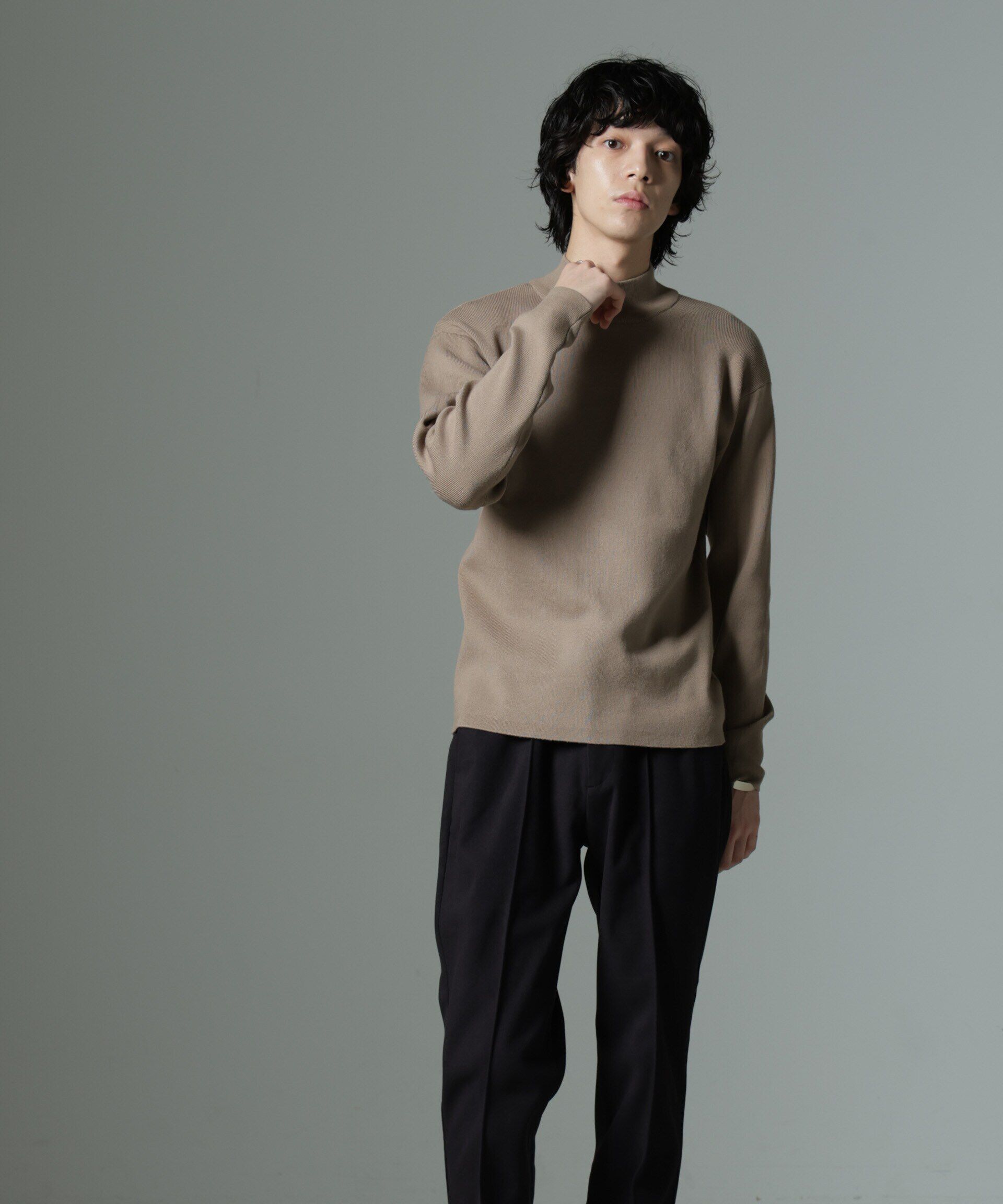 nano･universe「「MC」coveross(R)TECH WARM モックネックリブニット」|ニット・セーター|