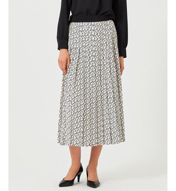 BEIGE,「MONT THABOR / ロゴスカート」|スカート|Ecru&times;Black