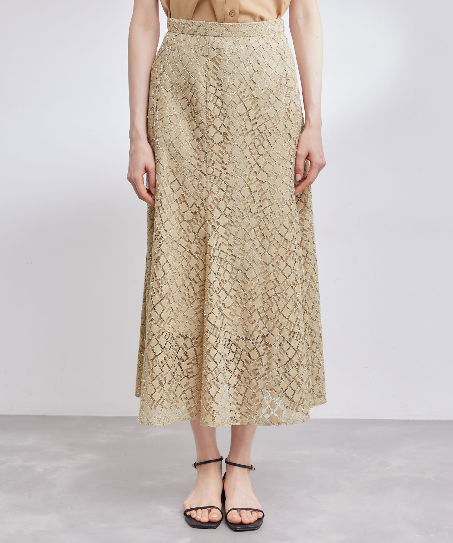 ROPE「ジオメトリックレーススカート」|スカート|