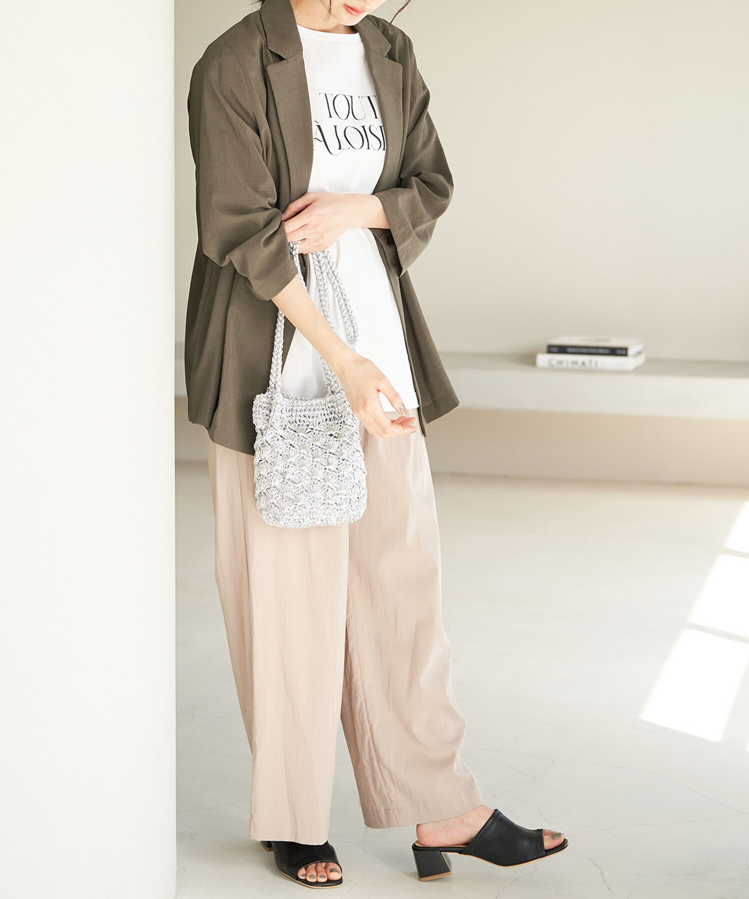 Rope&rsquo;Picnic「セットアップ対応/麻調シアーライトジャケット」|テーラードジャケット|