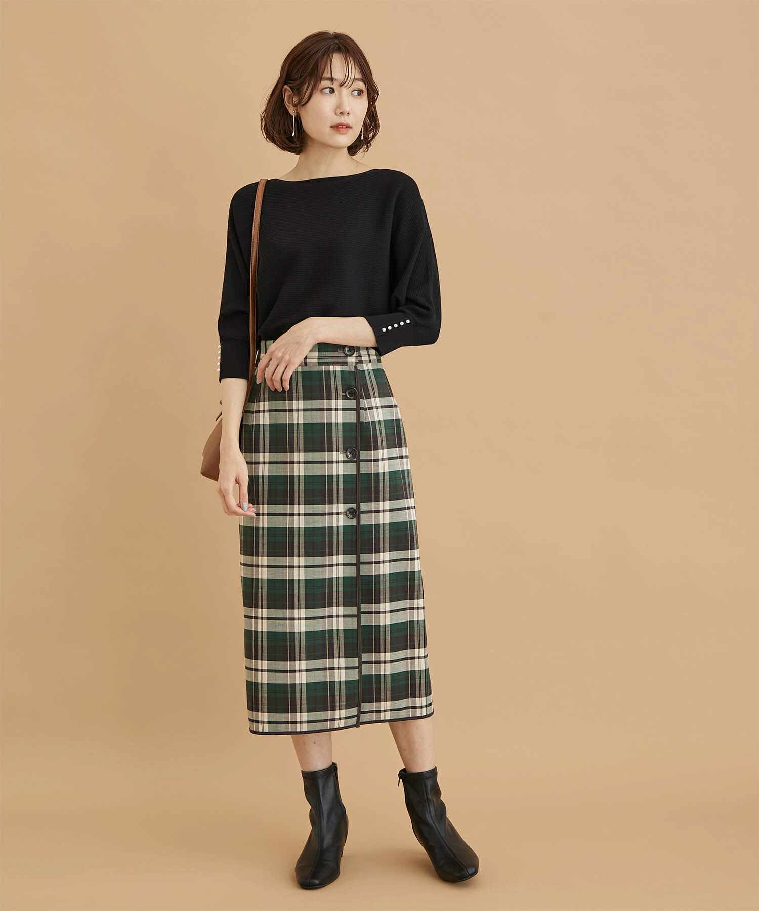 Rope&rsquo;Picnic「7分袖パールドルマンニット」|ニット・セーター|