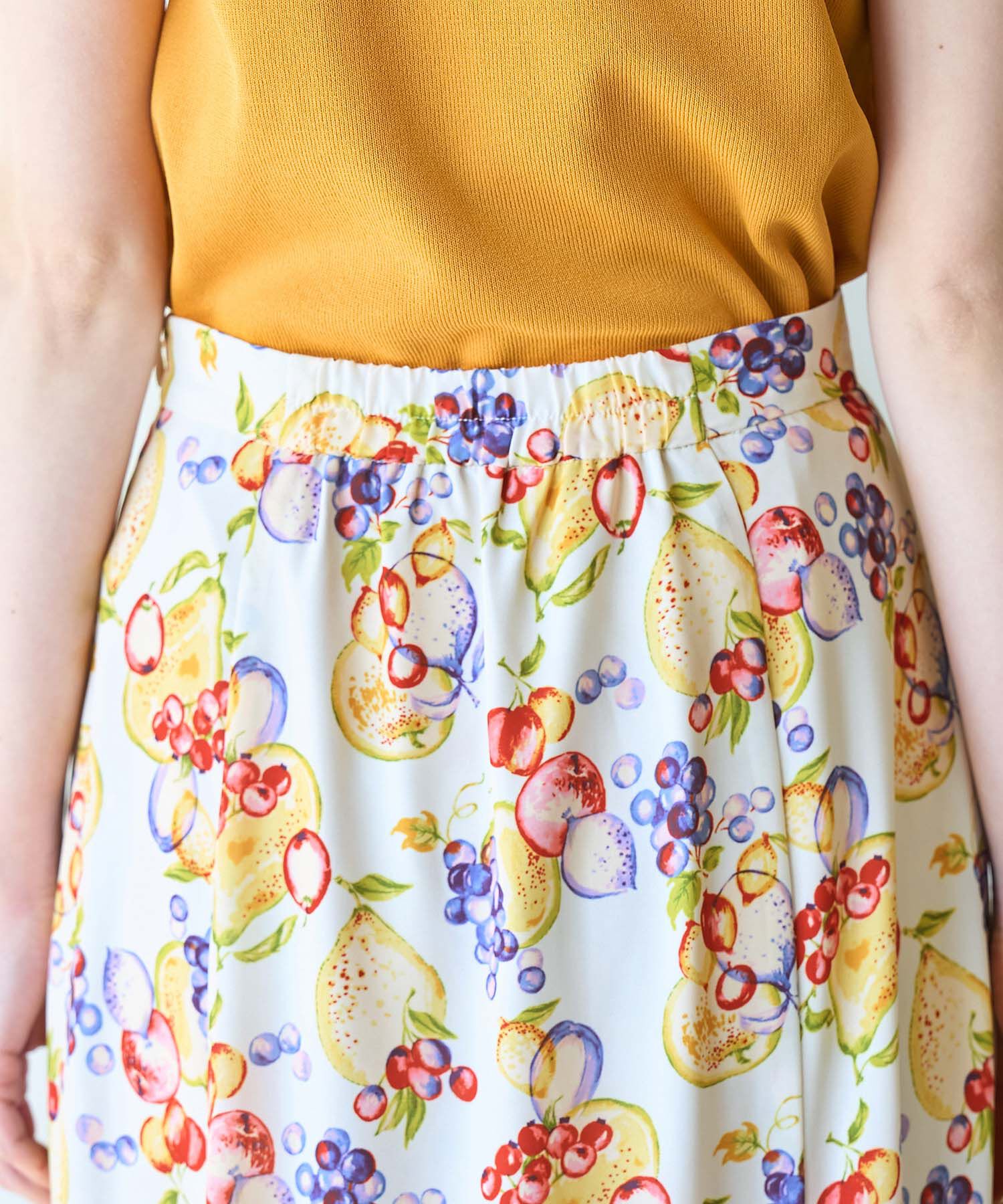 Rope&rsquo;Picnic「リンクコーデ/Tropical Fruits柄マーメイドスカート」|スカート|