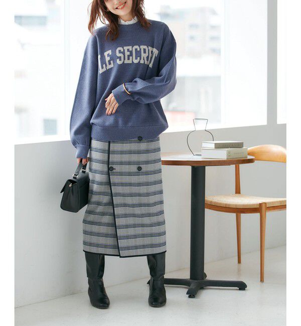 Rope&rsquo;Picnic「チェック＆無地リバーシブルスカート」|スカート|