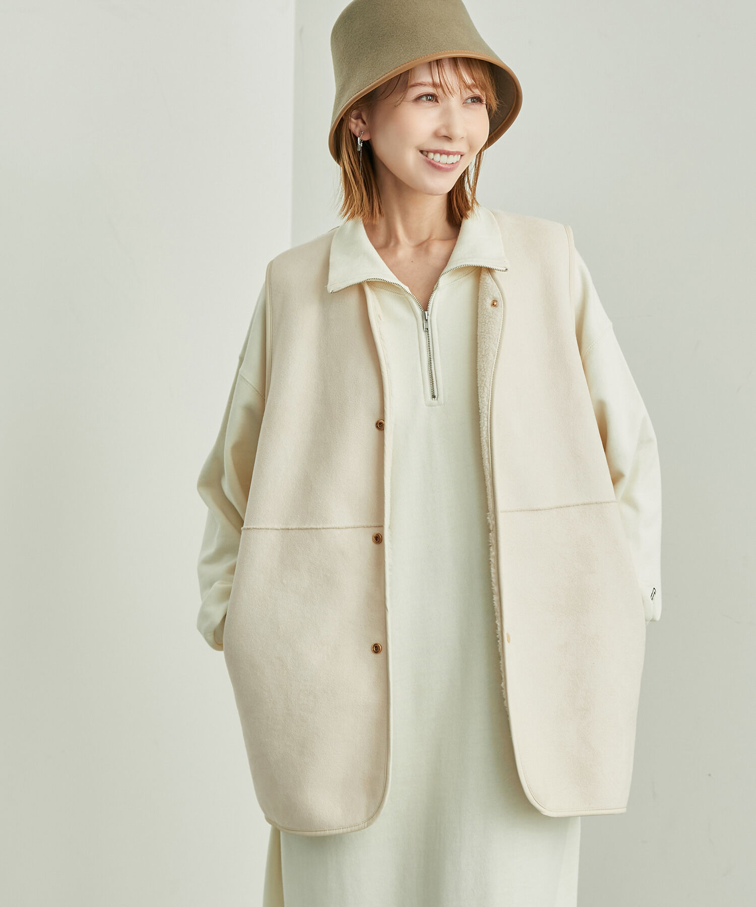 Rope&rsquo;Picnic「リバーシブル対応/フェイクスエードボアベスト」|その他|