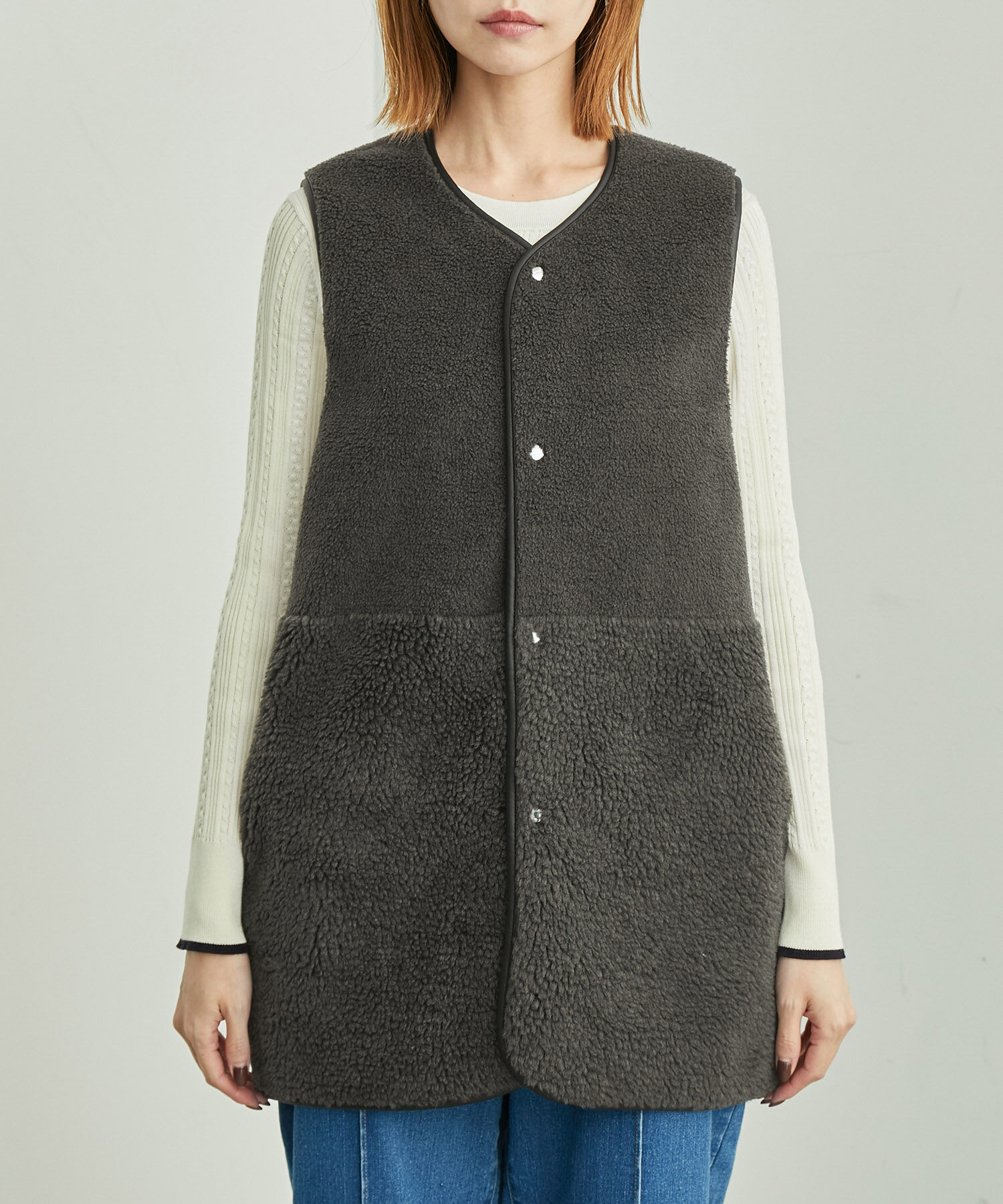 Rope&rsquo;Picnic「リバーシブル対応/フェイクスエードボアベスト」|その他|