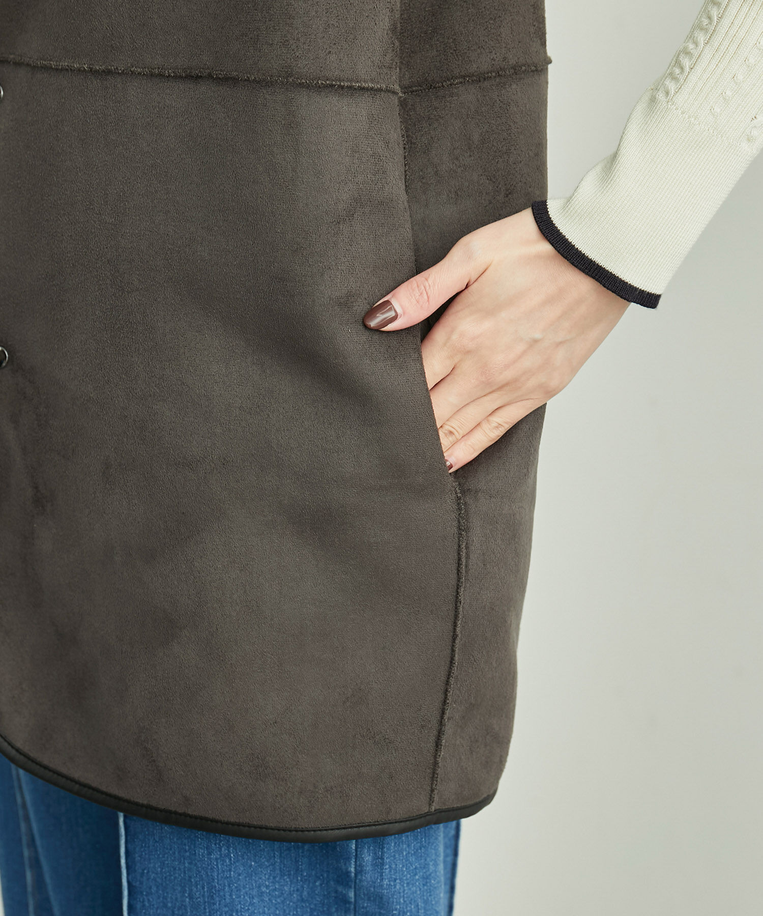 Rope&rsquo;Picnic「リバーシブル対応/フェイクスエードボアベスト」|その他|