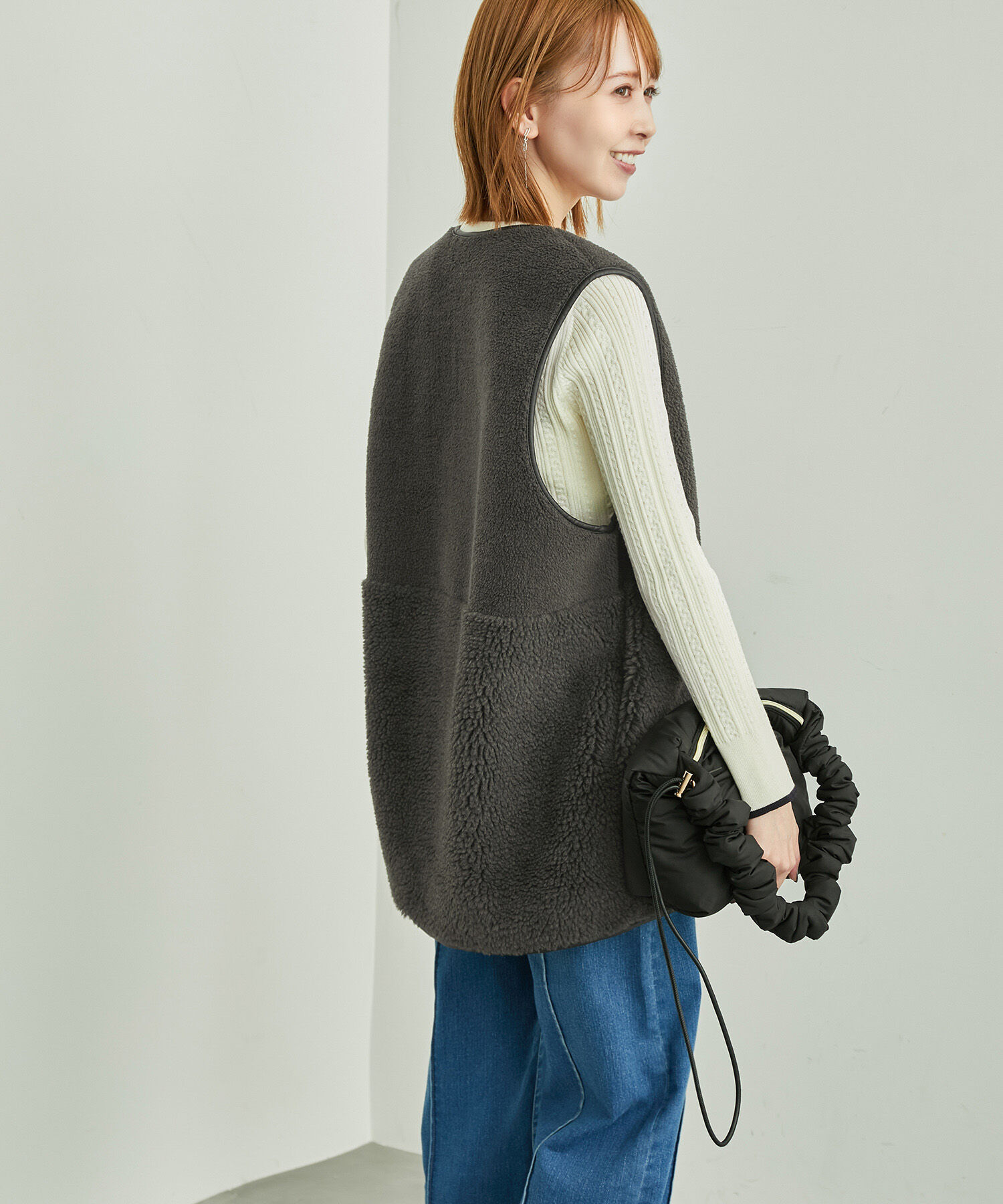 Rope&rsquo;Picnic「リバーシブル対応/フェイクスエードボアベスト」|その他|