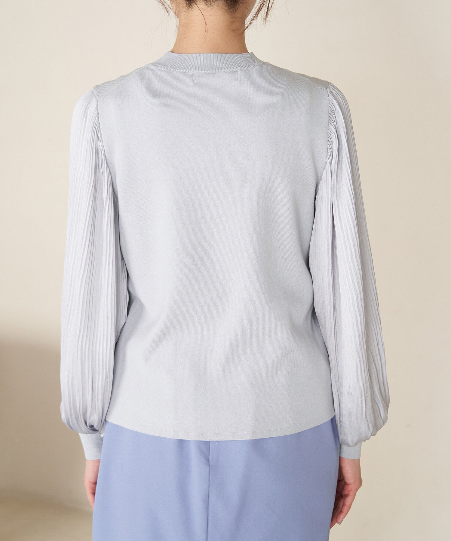 Rope&rsquo;Picnic「袖プリ－ツ異素材ニットプルオーバー/リンクコーデ」|ニット・セーター|