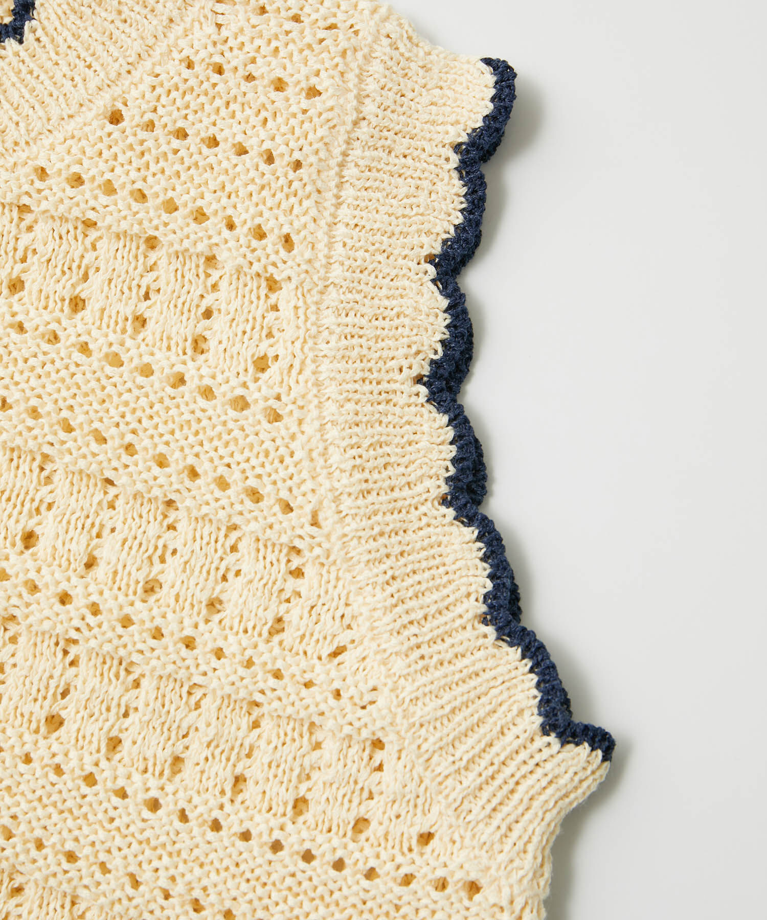 Rope&rsquo;Picnic「セットアップ対応/透かし編みテープヤーンクロップドニットプルオーバー」|ニット・セーター|