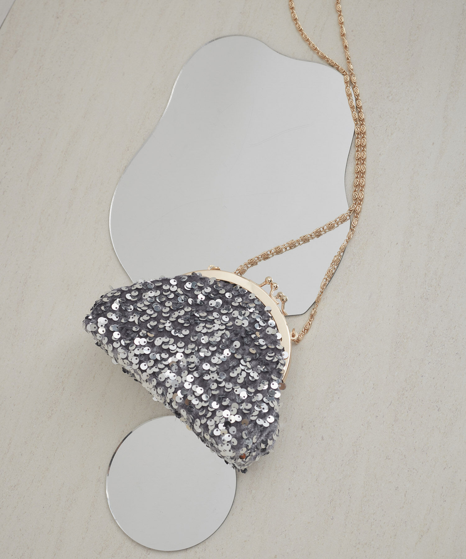 ROPE PICNIC PASSAGE「スパンコールミニバッグ」|ショルダー・メッセンジャー|グレー(07)