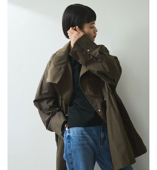 ADAM ET ROPE'「【WEB限定】スタンドカラーハーフモッズコート」|ミリタリー・モッズコート|