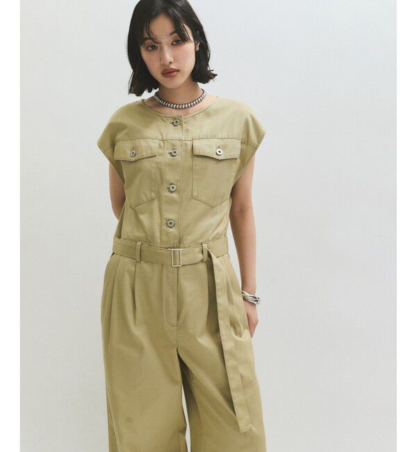 ADAM ET ROPE'「ノーカラースリーブオールインワン」|オールインワン|ベージュ(27)