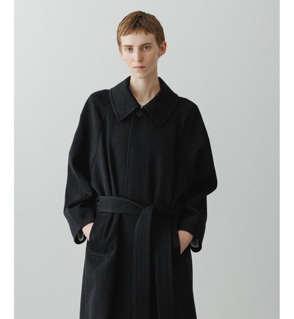 ADAM ET ROPE'「【EMOELLE】ハイカラーオーバーサイズコート」|ステンカラーコート|