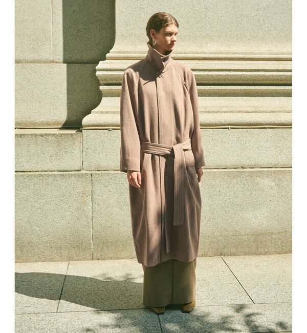 ADAM ET ROPE'「【EMOELLE】ハイカラーオーバーサイズコート」|ステンカラーコート|