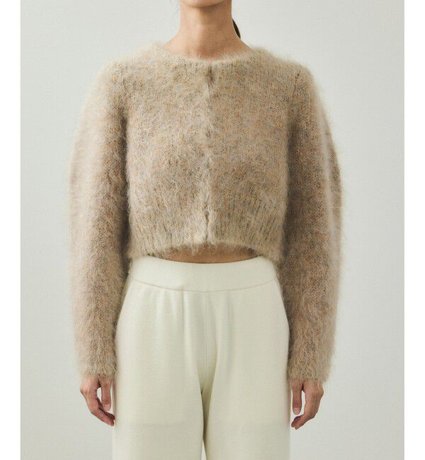 ADAM ET ROPE'「【EMOELLE】モヘアファーボレロカーディガン」|カーディガン|キャメル系(26)