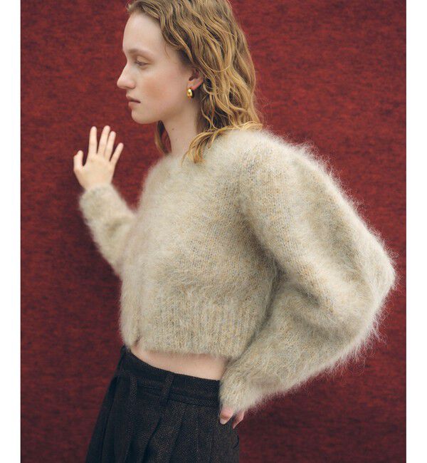 ADAM ET ROPE'「【EMOELLE】モヘアファーボレロカーディガン」|カーディガン|