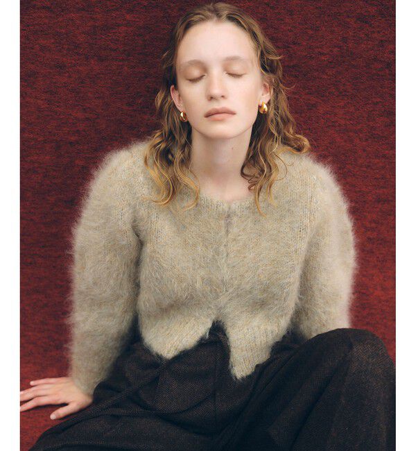 ADAM ET ROPE'「【EMOELLE】モヘアファーボレロカーディガン」|カーディガン|