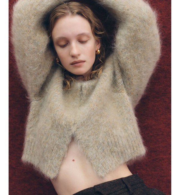 ADAM ET ROPE'「【EMOELLE】モヘアファーボレロカーディガン」|カーディガン|