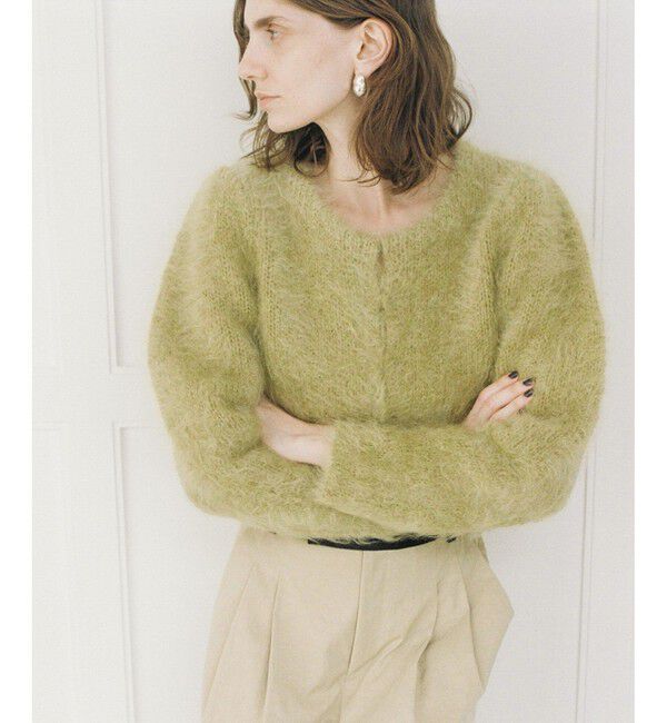 ADAM ET ROPE'「【EMOELLE】モヘアファーボレロカーディガン」|カーディガン|