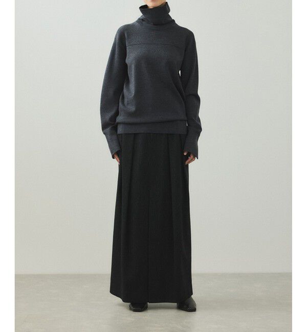 ADAM ET ROPE'「【EMOELLE】ウールコットン2タックスカート」|スカート|