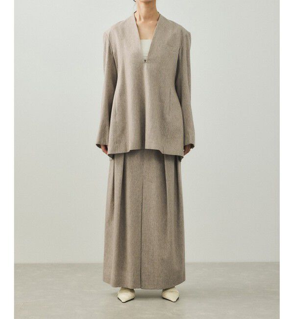 ADAM ET ROPE'「【EMOELLE】ウールコットン2タックスカート」|スカート|