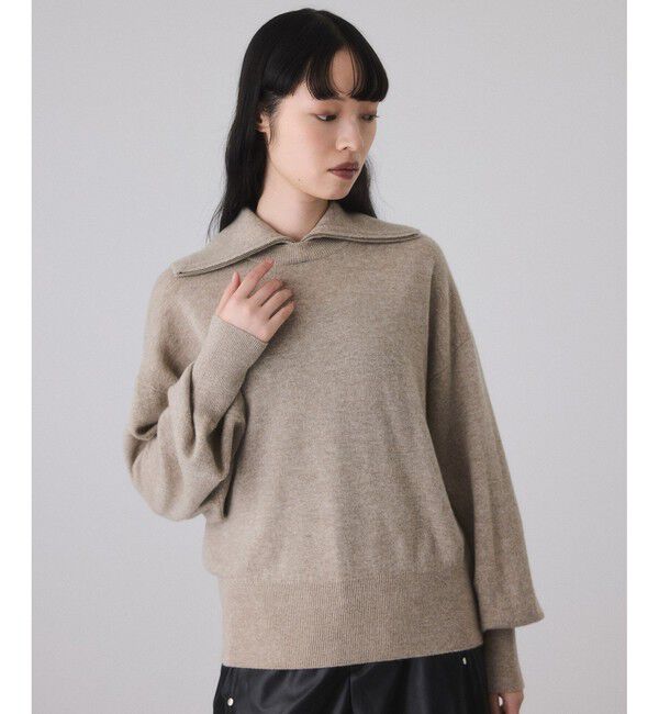 ADAM ET ROPE'「カシミア混ZIPタートルネックプルオーバー」|ニット・セーター|