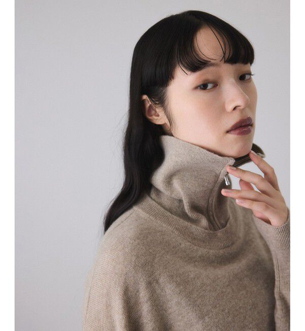 ADAM ET ROPE'「カシミア混ZIPタートルネックプルオーバー」|ニット・セーター|