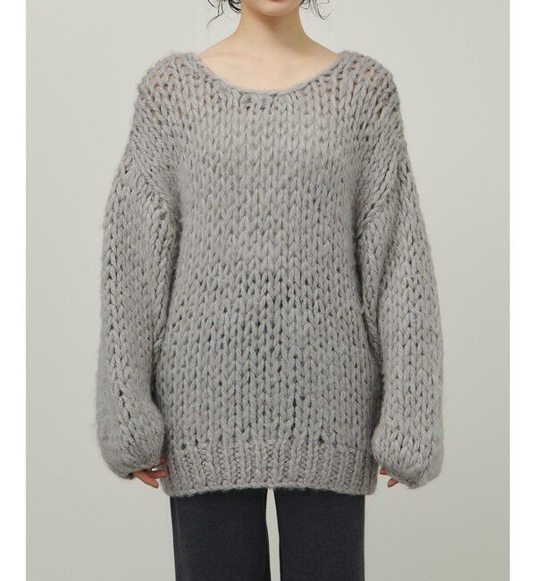 ADAM ET ROPE'「【EMOELLE】ローゲージニットプルオーバー」|ニット・セーター|グレーサブ(09)