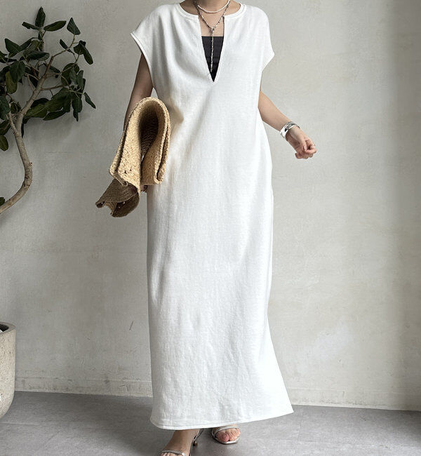  「【SAKURA 企画】【一部WEB限定カラー】深Vスウェットワンピース」|ワンピース|