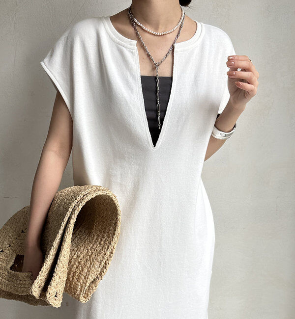  「【SAKURA 企画】【一部WEB限定カラー】深Vスウェットワンピース」|ワンピース|