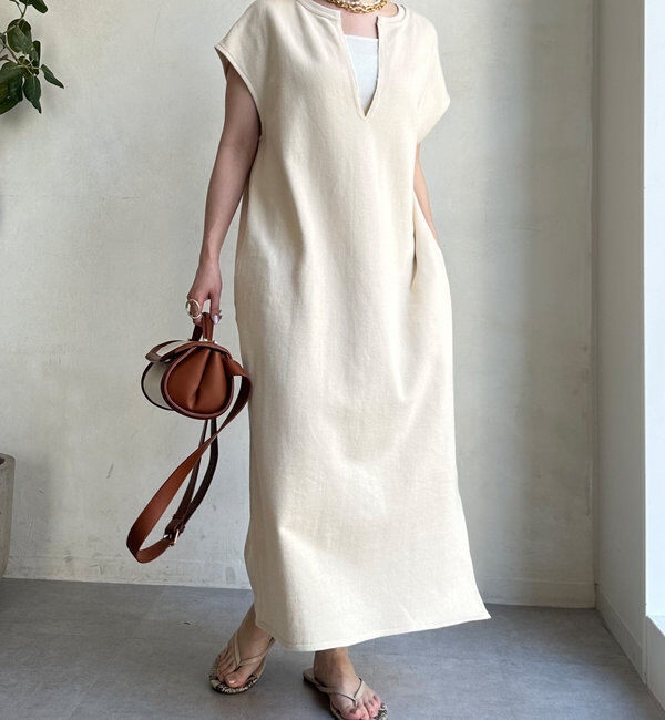  「【SAKURA 企画】【一部WEB限定カラー】深Vスウェットワンピース」|ワンピース|