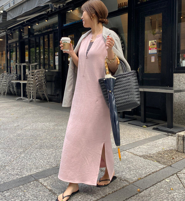  「【SAKURA 企画】【一部WEB限定カラー】深Vスウェットワンピース」|ワンピース|