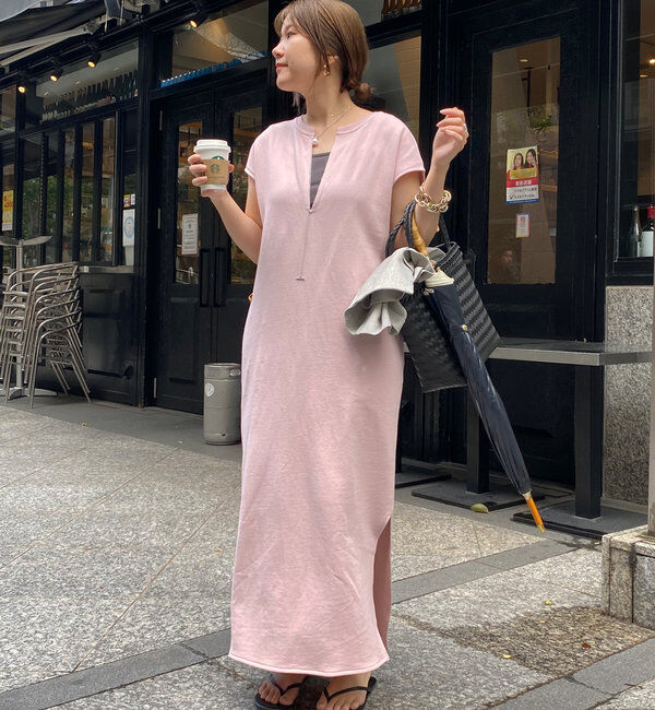  「【SAKURA 企画】【一部WEB限定カラー】深Vスウェットワンピース」|ワンピース|